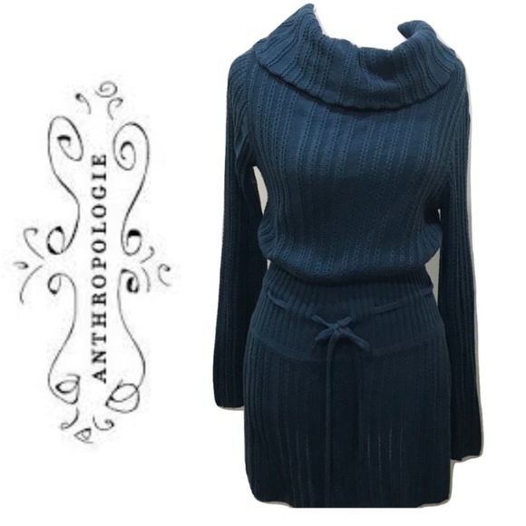 Anthropologie Dresses & Skirts - Anthropologie Guinevere Size M Blue Sweater Dress
